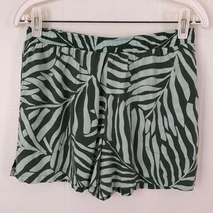 SOMA Green Leaf Print Lounge PJ Sleep Shorts S